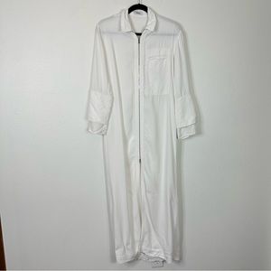 Nomia Zip front shirt dress long sleeve neutral old money quiet luxury minimal